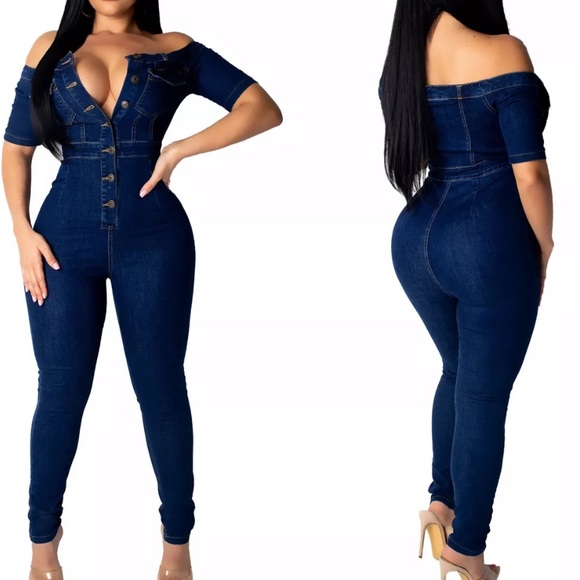 Pants Jumpsuits Denim Jean Jumpsuit Romper One Piece Jumper